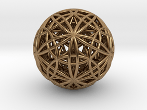 IcosaDodecasphere w/ Icosahedron & Star Dodeca 1" in Natural Brass