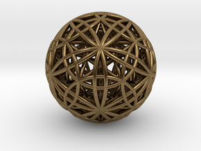 IcosaDodecasphere w/ Icosahedron & Star Dodeca 1" in Natural Bronze