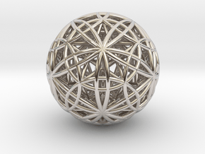 IcosaDodecasphere w/ Icosahedron & Star Dodeca 1" in Rhodium Plated Brass