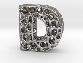 Voronoi Letter ( alphabet ) D in Natural Silver