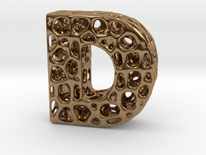 Voronoi Letter ( alphabet ) D in Natural Brass