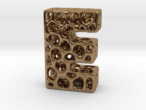 Voronoi Letter ( alphabet ) E in Natural Brass