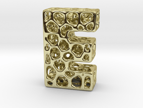 Voronoi Letter ( alphabet ) E in 18k Gold Plated Brass