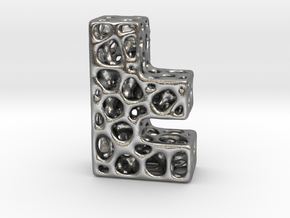 Voronoi Letter ( alphabet ) F in Natural Silver