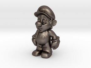 Nintendo Mario  in Polished Bronzed Silver Steel: Extra Small