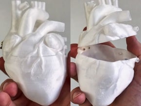 Heart Shaped Box in Tan Fine Detail Plastic