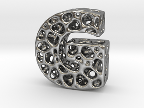 Voronoi Letter ( alphabet ) G in Natural Silver