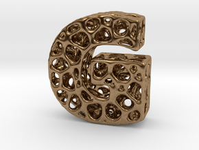 Voronoi Letter ( alphabet ) G in Natural Brass