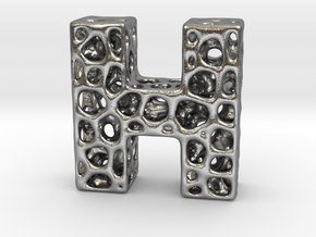 Voronoi Letter ( alphabet ) H in Natural Silver