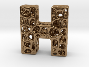 Voronoi Letter ( alphabet ) H in Natural Brass
