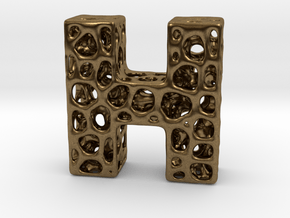 Voronoi Letter ( alphabet ) H in Natural Bronze
