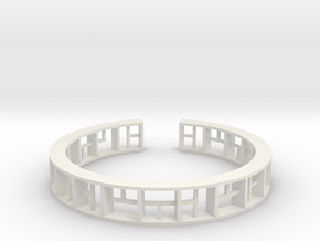 WINDOW Bracelet Medium Size D=60mm in White Natural Versatile Plastic: Large