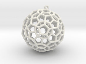 4-Dimensional Dodecahedron pendant in White Natural Versatile Plastic