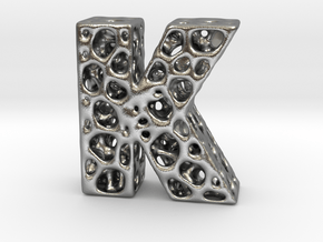 Voronoi Letter ( alphabet ) K in Natural Silver