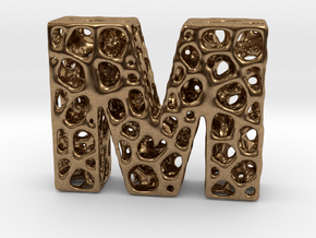 Voronoi Letter ( alphabet ) M in Natural Brass