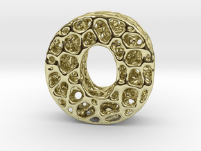 Voronoi Letter ( alphabet ) O in 18k Gold Plated Brass
