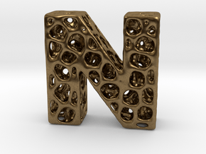 Voronoi Letter ( alphabet ) N in Natural Bronze