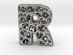Voronoi Letter ( alphabet ) R in Natural Silver