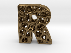 Voronoi Letter ( alphabet ) R in Natural Bronze