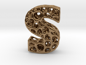 Voronoi Letter ( alphabet ) S in Natural Brass