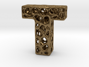 Voronoi Letter ( alphabet ) T in Natural Bronze