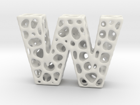 Voronoi Letter ( alphabet ) W in White Natural Versatile Plastic