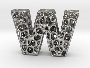Voronoi Letter ( alphabet ) W in Natural Silver