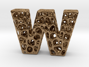 Voronoi Letter ( alphabet ) W in Natural Brass
