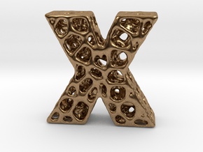 Voronoi Letter ( alphabet ) X in Natural Brass