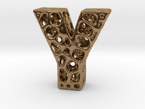 Voronoi Letter ( alphabet ) Y in Natural Brass