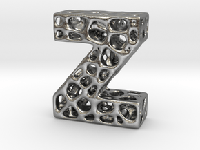 Voronoi Letter ( alphabet ) Z in Natural Silver