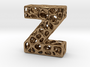 Voronoi Letter ( alphabet ) Z in Natural Brass