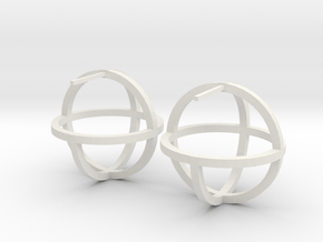 Circles Earring in White Natural Versatile Plastic