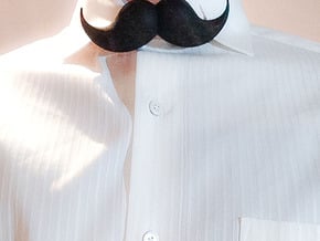 Bow_tie_mustache in Black Natural Versatile Plastic