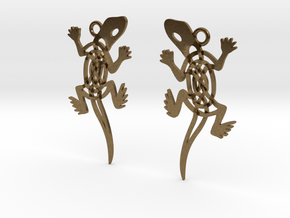 Celtic Lizard Earrings in Natural Bronze