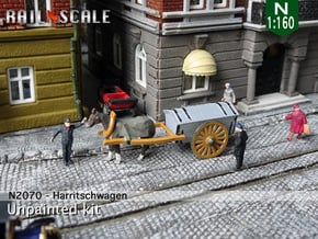 Pferd mit Harritschwagen (N 1:160) in Tan Fine Detail Plastic