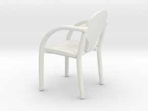Chair 01. 1:24 scale in White Natural Versatile Plastic