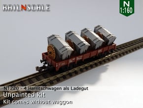 4 Harritschwagen als Ladegut (N 1:160) in Tan Fine Detail Plastic