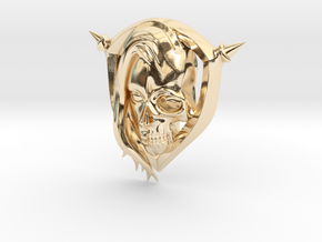 Half skull Ver.2 in 14k Gold Plated Brass