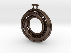 Moebius Twisted Pendant Interlocked in Polished Bronze Steel