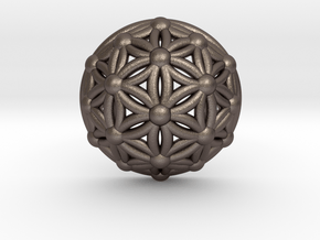 Flower Of Life Dome in Polished Bronzed Silver Steel