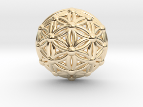 Flower Of Life Dome in 14K Yellow Gold