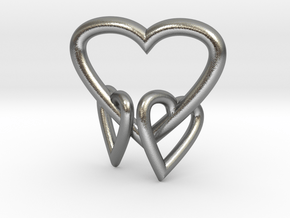 Heart Pendant in Natural Silver