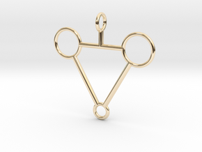 Tri-C Pendant in 14k Gold Plated Brass