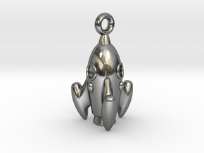 60s inspired- Rocket Charm in Polished Silver