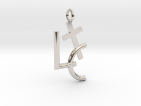 LC Cross Pendant in Platinum