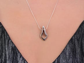 Floating Free Z, Pendant. Smooth Shaped for Perfec in Polished Silver