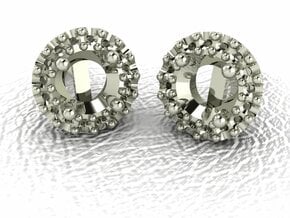 Halo earrings NO STONES SUPPLIED in 14k White Gold
