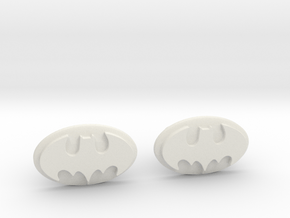 Batman Cufflinks in White Natural Versatile Plastic