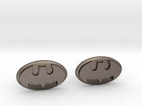 Batman Cufflinks in Polished Bronzed Silver Steel